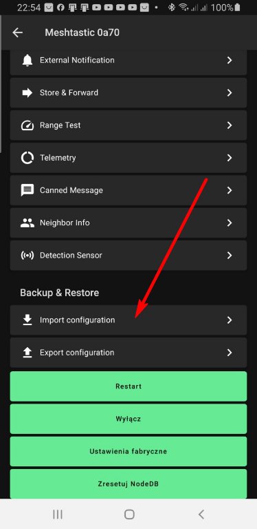 Import konfiguracji wstępnej