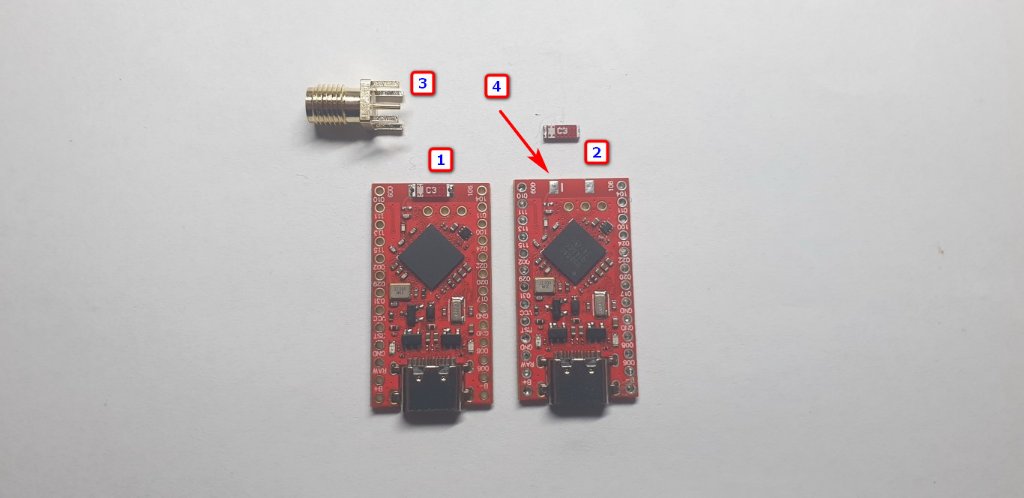 Wylutowanie anteny PCB z  nRF52840 ProMicro