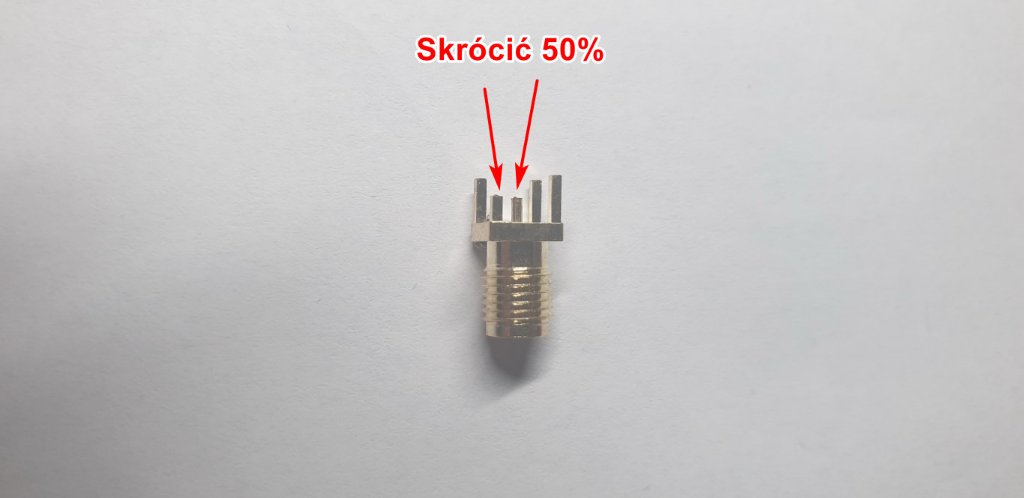 Skracanie pinów w gnieździe SMA