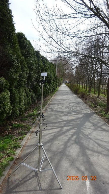 Widok odcinka pomiarowego od strony anteny 157m